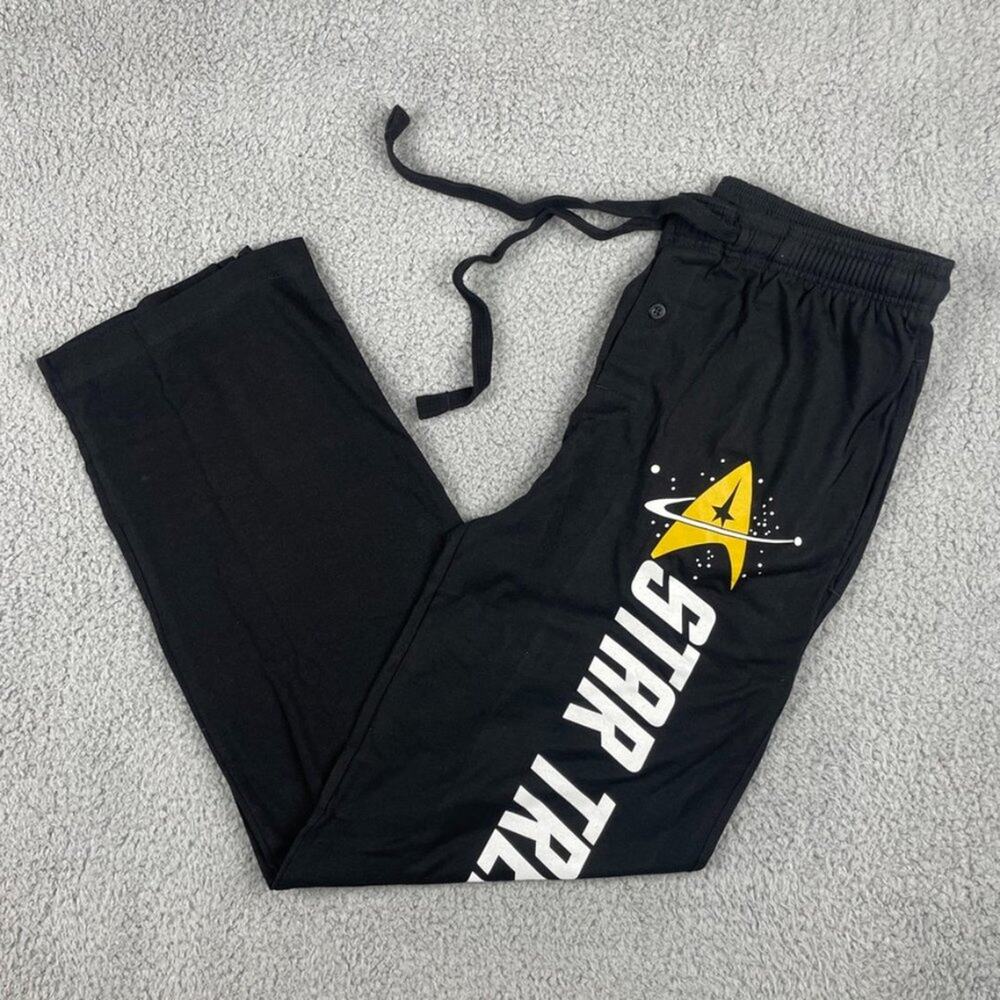 Star Trek Emblem Men's Small Black Loungewear Sleep Lounge Pajama Pants